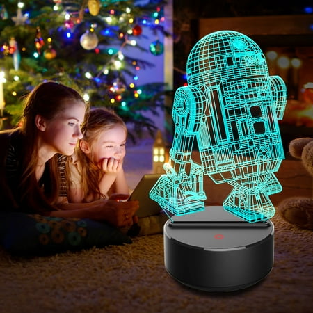 Robot 3D Night Light Table Desk Lamp 7 Colors 3D Optical Illusion Lights Fragarn
Robot 3D Night Light Table Desk Lamp 7 Colors 3D Optical Illusion Lights Fragarn