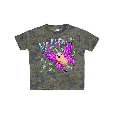 Inktastic Cute Butterfly Says Hello Gift Toddler Boy or Toddler Girl T-Shirt