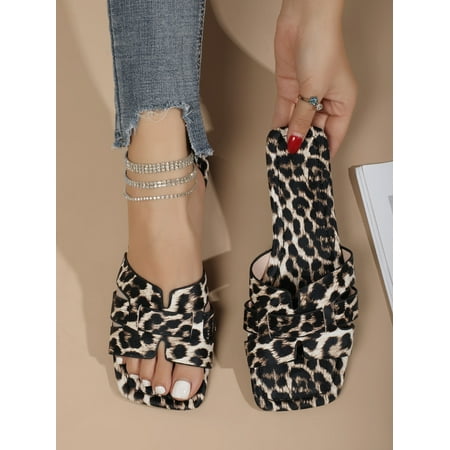 Snakeskin Embossed Slide Sandals Women‘s Footwear