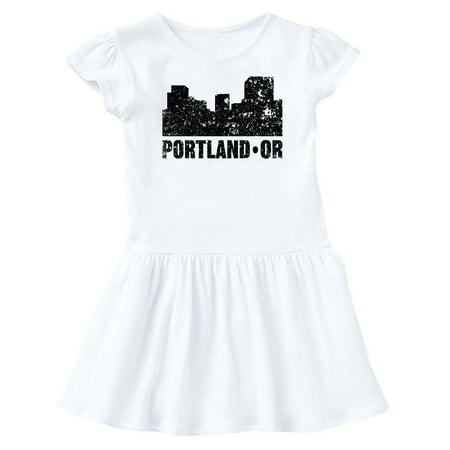 Inktastic Portland Oregon City Skyline with Grunge Gift Baby Girl Dress