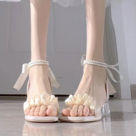 On Clearance! KOKOI Cross Tie Sandals Women s Thick Heels 2024 Summer New Pearl Ribbon Open Toe One Line Open Toe High Heels Ankle Strap Sandals for Elegant Ladies Beige/9
On Clearance! KOKOI Cross Tie Sandals Women s Thick Heels 2024 Summer New Pearl Ribbon Open Toe One Line Open Toe High Heels Ankle Strap Sandals for Elegant Ladies Beige/9