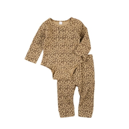 Nokpsedcb Newborn Baby Boy Girl Long Sleeve Cotton Bodysuit Tops Long Pant 2PCS Leopard Clothes Sets Coffee 6-12 Months
Nokpsedcb Newborn Baby Boy Girl Long Sleeve Cotton Bodysuit Tops Long Pant 2PCS Leopard Clothes Sets Coffee 6-12 Months