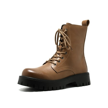 GENILU Mens Motorcycle Bootie Round Toe Work Boots Lace Up Ankle Boot Men Winter Shoes Waterproof Zipper Fashion Booties Mid Heel Breathable Yellow 8.5
GENILU Mens Motorcycle Bootie Round Toe Work Boots Lace Up Ankle Boot Men Winter Shoes Waterproof Zipper Fashion Booties Mid Heel Breathable Yellow 8.5