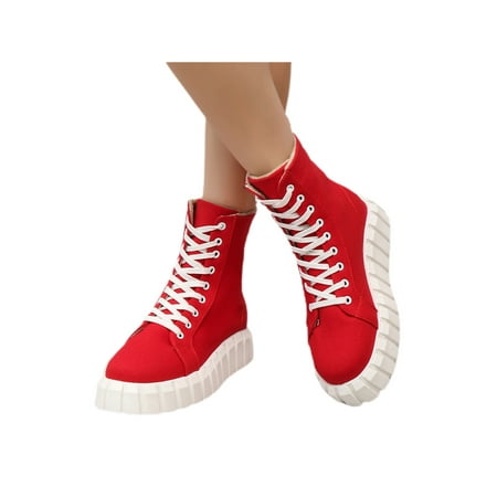 SIMANLAN Women s Fashion Sneakers Platform Ankle Boots Lace-Up Comfort Casual Shoes Red 9
SIMANLAN Women s Fashion Sneakers Platform Ankle Boots Lace-Up Comfort Casual Shoes Red 9