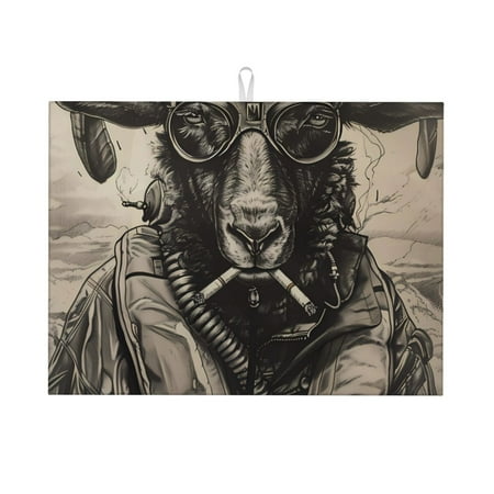 Tebeau Vintage Ram Pilot Print Dish Drying Mat for Kitchen Counter Dish Drying Pad with Non-slip Rubber Backed Hide Stain Anti Absorbent for Kitchen Counter Drying Mat
Tebeau Vintage Ram Pilot Print Dish Drying Mat for Kitchen Counter Dish Drying Pad with Non-slip Rubber Backed Hide Stain Anti Absorbent for Kitchen Counter Drying Mat