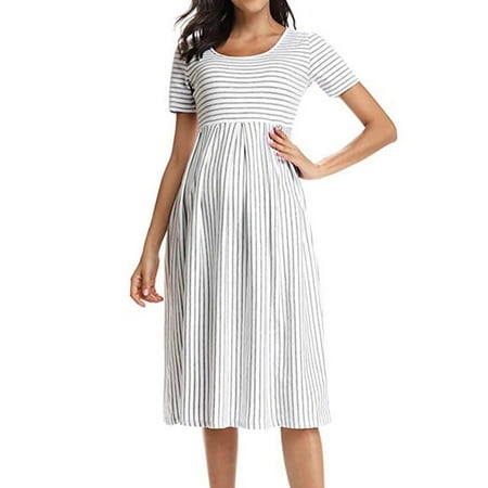 Giligiliso Clearance Maternity Dress Woman O-Neck Stripe Short Sleeve Breast-Feeding Pregnant Maternity Nursing Dress
Giligiliso Clearance Maternity Dress Woman O-Neck Stripe Short Sleeve Breast-Feeding Pregnant Maternity Nursing Dress