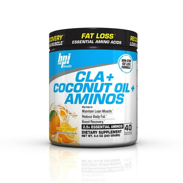 BPI Sports CLA + Coconut Oil + Aminos Powder, Orange Freeze, 9.8 Oz