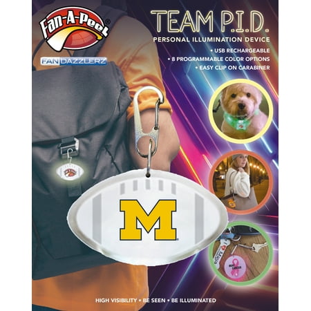 Fan-A-Peel Michigan Personal Illumination Device - Wearable High-Visibility LED Motion Sensor Light with Carabiner Football - Officially Licensed
Fan-A-Peel Michigan Personal Illumination Device - Wearable High-Visibility LED Motion Sensor Light with Carabiner Football - Officially Licensed