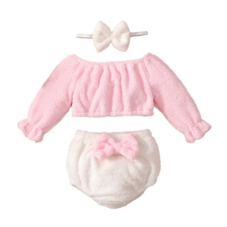 Kucnuzki 18 Months Baby Girl Fall-Winter Outfits Pants Sets 24 Months Long Sleeve Solid Color Off-The-Shoulder Tops Elastic Brief Shorts Headband 3PCS Set
Kucnuzki 18 Months Baby Girl Fall-Winter Outfits Pants Sets 24 Months Long Sleeve Solid Color Off-The-Shoulder Tops Elastic Brief Shorts Headband 3PCS Set
