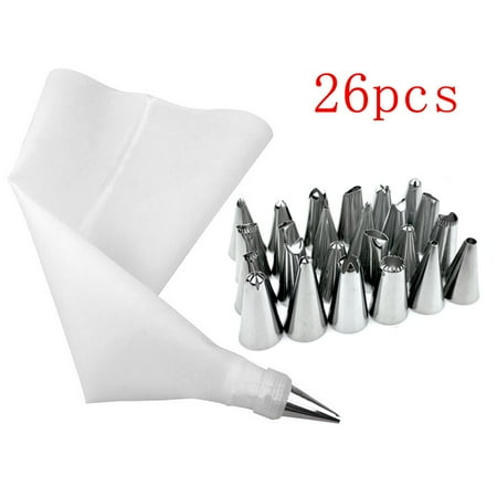 26pcs/set Silicone Pastry Bag Tips Kitchen DIY Icing Pipe Cream Reusable Pastry Bag 24 Nozzles Set Cake Decorating Tools
26pcs/set Silicone Pastry Bag Tips Kitchen DIY Icing Pipe Cream Reusable Pastry Bag 24 Nozzles Set Cake Decorating Tools
