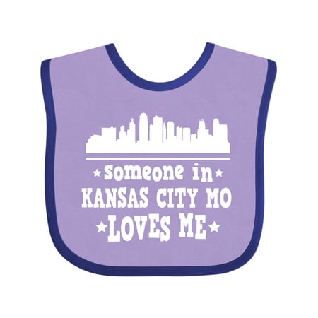 Inktastic Kansas City Missouri Loves Me Skyline Gift Baby Boy or Baby Girl Bib