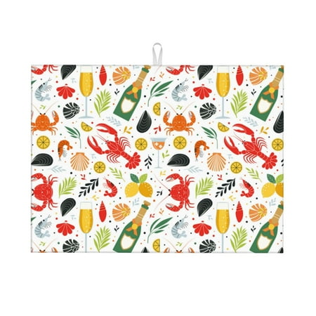 Adobk Crabs Shrimps Dish Drying Mat for Kitchen Counter Absorbent Microfiber Drying Pad Reusable Washable Large 18 x24
Adobk Crabs Shrimps Dish Drying Mat for Kitchen Counter Absorbent Microfiber Drying Pad Reusable Washable Large 18 x24