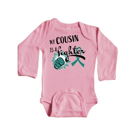 Inktastic Ovarian Cancer Awareness My Cousin is a Fighter Gift Baby Boy or Baby Girl Long Sleeve Bodysuit
Inktastic Ovarian Cancer Awareness My Cousin is a Fighter Gift Baby Boy or Baby Girl Long Sleeve Bodysuit