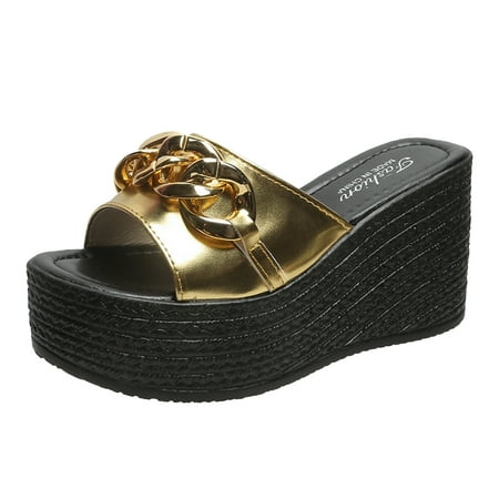 Rewenti Women s Sandals Thick Sole Sloping Heel Women s Shoes with Breathable One Line Flip Flop Beach Sandals Gold 8.5(41)
Rewenti Women s Sandals Thick Sole Sloping Heel Women s Shoes with Breathable One Line Flip Flop Beach Sandals Gold 8.5(41)