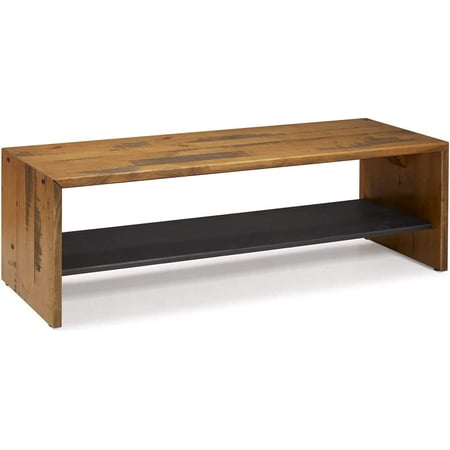 Heyuone Meg Rustic Solid Wood Two Tier Entryway 58 Inch Amber