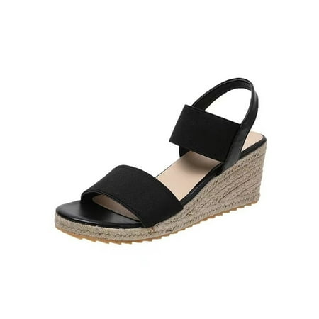 Lacyhop Ladies Espadrilles Sandal Ankle Strap Wedge Sandals Platform Casual Shoes Holiday Comfort Fashion Beach Black 9
Lacyhop Ladies Espadrilles Sandal Ankle Strap Wedge Sandals Platform Casual Shoes Holiday Comfort Fashion Beach Black 9