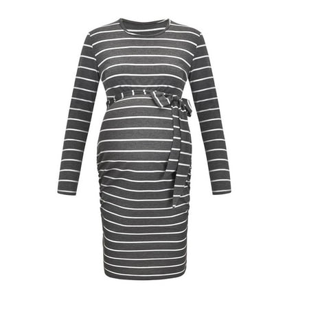 FRSASU Women Plus Size Clearance Pregnant Women Clothes Long Sleeve Stripe Maternity Dress with Belt
FRSASU Women Plus Size Clearance Pregnant Women Clothes Long Sleeve Stripe Maternity Dress with Belt