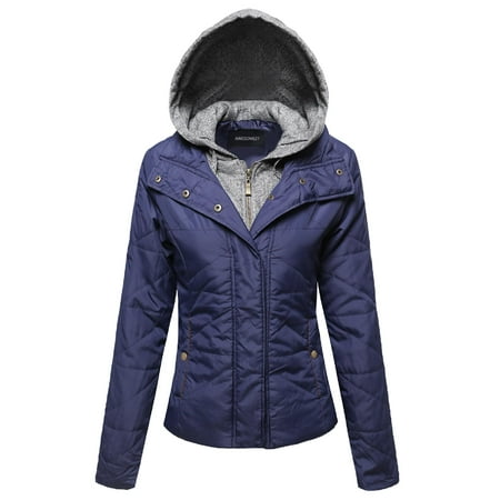 FashionOutfit Women's Two Tone Colored Quilted Padding Jacket
