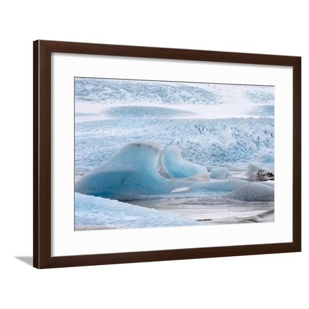 Glacier Fjallsjokull and Lake Fjallsarlon in Vatnajokull During Winter. Iceland Framed Print Wall Art By Martin Zwick