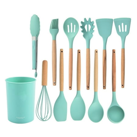 Profit 12 Pieces Kitchen Cooking Tools Set with Holder Silicone Wood Handles Oil Brush Baking Cookware Household Kitchenware Light Green
Profit 12 Pieces Kitchen Cooking Tools Set with Holder Silicone Wood Handles Oil Brush Baking Cookware Household Kitchenware Light Green