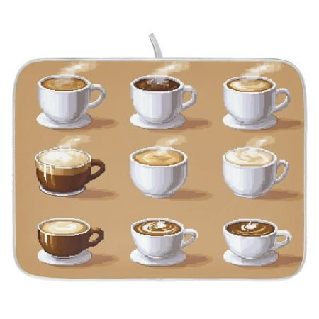 Coffee Cups Pattern Design Dish Drying Mat for Kitchen Quick Drying Absorbent Soft Durable 18 x 24
Coffee Cups Pattern Design Dish Drying Mat for Kitchen Quick Drying Absorbent Soft Durable 18 x 24