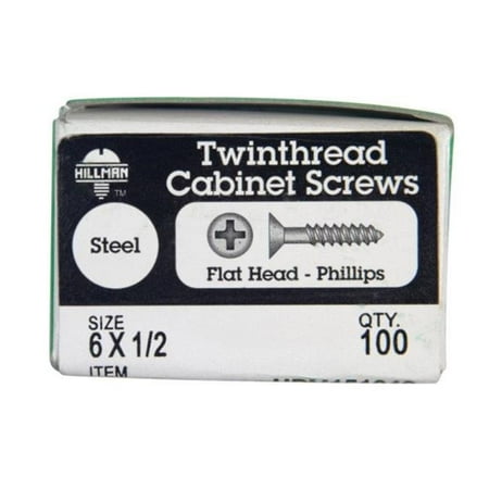 39210 6 x 0.5 in. Cabinet Screws Phillips Flat Head