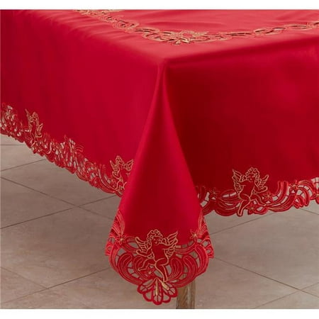 69 in. Embroidered Cupid Design Tablecloth