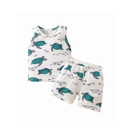 TheFound 2Pcs Baby Boy Summer Outfits Cartoon Turtle Print Sleeveless Tank Tops + Shorts Set
TheFound 2Pcs Baby Boy Summer Outfits Cartoon Turtle Print Sleeveless Tank Tops + Shorts Set