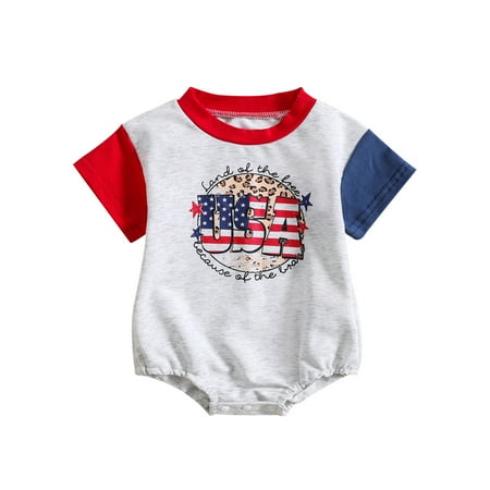 ELF 0-18M Infant Baby Girls Boys Summer Casual Romper Short Sleeve O Neck Letter Cattle Head Print Playsuit for Independence Day
ELF 0-18M Infant Baby Girls Boys Summer Casual Romper Short Sleeve O Neck Letter Cattle Head Print Playsuit for Independence Day