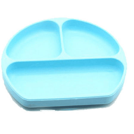 Silicone grip suction cup split tray toddler tray BPA-free microwave and dishwasher safe-red