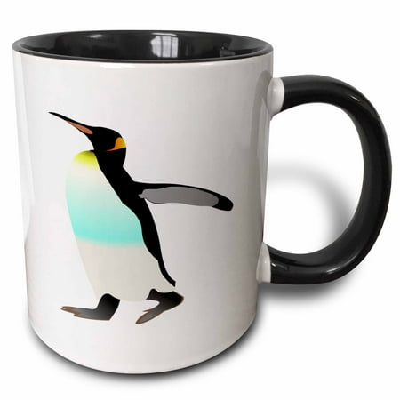 3dRose Pretty Cartoon Penquin For Kids - Two Tone Black Mug 11-ounce