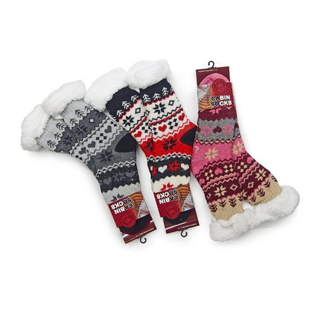 3-Pair Warm & Fuzzy Cabin Slipper Socks