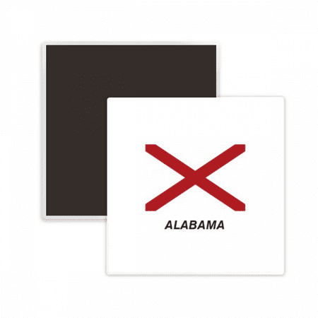 American State Flag Contour Alabama Square Ceracs Fridge Magnet Keepsake Memento