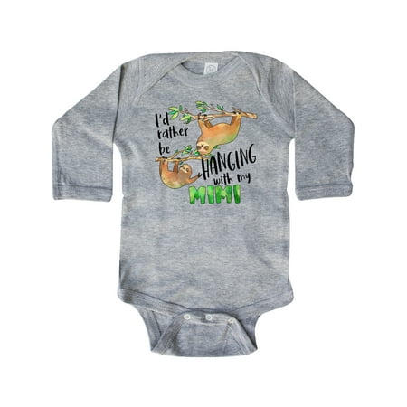 Inktastic Id Rather Be Hanging with my Mimi- Cute Sloths Gift Baby Boy or Baby Girl Long Sleeve Bodysuit
Inktastic Id Rather Be Hanging with my Mimi- Cute Sloths Gift Baby Boy or Baby Girl Long Sleeve Bodysuit