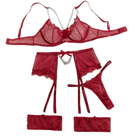 B91xZ Lingerie For Women Women S Sexy Lingerie Mesh Stitching Eyelashes Lace Hanging Chain Butterfly Four Piece Womens Daddy Lingerie Wine Medium
B91xZ Lingerie For Women Women S Sexy Lingerie Mesh Stitching Eyelashes Lace Hanging Chain Butterfly Four Piece Womens Daddy Lingerie Wine Medium