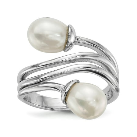 Designer Sterling Silver Rh 6-7Mm White Rice Fwc Pearl Ring Made In China -Jewelry By Sweet Pea Creations
