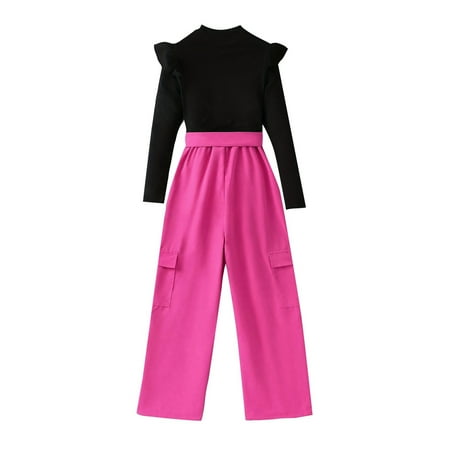 Toddler Girls Outfit Sets Casual Solid Color Long Sleeve Tops Lace Up Cargo Pants Trendy Suit Fall Leisure Fashion Outfit 5-12Y
Toddler Girls Outfit Sets Casual Solid Color Long Sleeve Tops Lace Up Cargo Pants Trendy Suit Fall Leisure Fashion Outfit 5-12Y