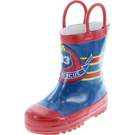 Static Footwear Kids Character Rain Boots Navy Fire Rescue 5/6