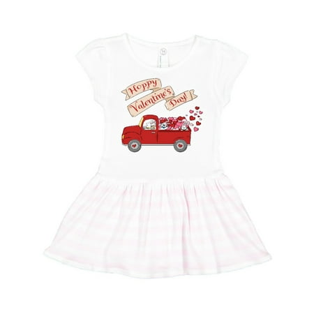 Inktastic Hoppy Valentine s Day Bunny Truck with Hearts Gift Toddler Girl Dress