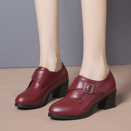 Qiaocaity Women Shoes on Clearance Up to 20% off Women s Fashion High Heels Shoes Pointed-Toe Chunky Heel Metal Leather Belt Buckle Shoes Wine 38
Qiaocaity Women Shoes on Clearance Up to 20% off Women s Fashion High Heels Shoes Pointed-Toe Chunky Heel Metal Leather Belt Buckle Shoes Wine 38