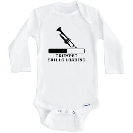 Trumpet Skills Loading Funny Musician Humor One Piece Baby Bodysuit (Long Sleeve) 0-3 Months White
Trumpet Skills Loading Funny Musician Humor One Piece Baby Bodysuit (Long Sleeve) 0-3 Months White
