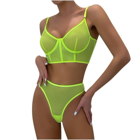 YYDGH Women s Sexy Sheer Mesh Lingerie Set Underwire Bra and Panty Sets High Waist Sleepwear Nightwear Green M
YYDGH Women s Sexy Sheer Mesh Lingerie Set Underwire Bra and Panty Sets High Waist Sleepwear Nightwear Green M
