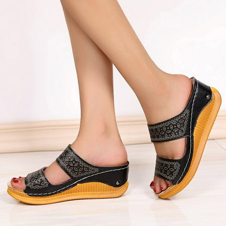 Cathalem Sandals Summer Fashion Toe Slippers Slope Peep And Spring Ladies With Hollow Roman Women s sandals Womens Slippers Cute Black 7.5
Cathalem Sandals Summer Fashion Toe Slippers Slope Peep And Spring Ladies With Hollow Roman Women s sandals Womens Slippers Cute Black 7.5