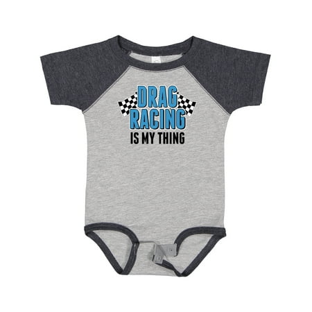 Inktastic Drag Racing is My Thing with Flags Gift Baby Boy or Baby Girl Bodysuit