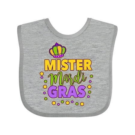 Inktastic Mister Mardi Gras with Crown and Dots Gift Baby Boy Bib