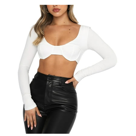 Women Square Neck Long Sleeve Crop Top Bustier Cropped Shirt Blouse Low Cut Knit Cropped
Women Square Neck Long Sleeve Crop Top Bustier Cropped Shirt Blouse Low Cut Knit Cropped