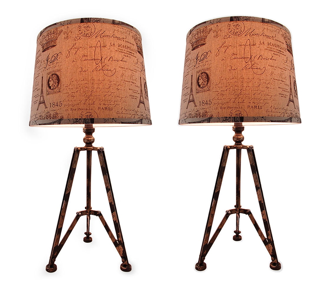 28” Country Rustic Sculpted White Table Lamp with Medium Tan Linen Shade