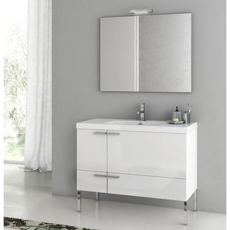 ACF by Nameeks ACF ANS04-GW New Space 39-in. Single Bathroom Vanity Set - Glossy White