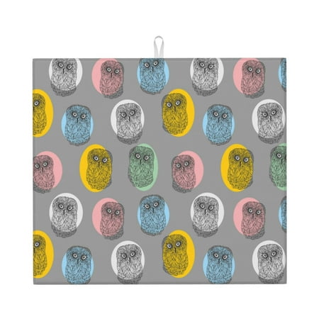 Dish Drying Mats for Kitchen Counter Circular Patterned Owl 16x18in Dish Drying Pad Coffee Mat with Hanging Loop Super absorbent Kitchen Counter Mat Coffee Bar Accessories
Dish Drying Mats for Kitchen Counter Circular Patterned Owl 16x18in Dish Drying Pad Coffee Mat with Hanging Loop Super absorbent Kitchen Counter Mat Coffee Bar Accessories