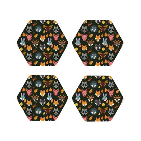 Honeii Forest Animal Faces Print Leather Coaster Set of 4 Ideal for Safeguarding Your Furniture from Drinks Spills and Effortless Cleanup-Hexagon
Honeii Forest Animal Faces Print Leather Coaster Set of 4 Ideal for Safeguarding Your Furniture from Drinks Spills and Effortless Cleanup-Hexagon